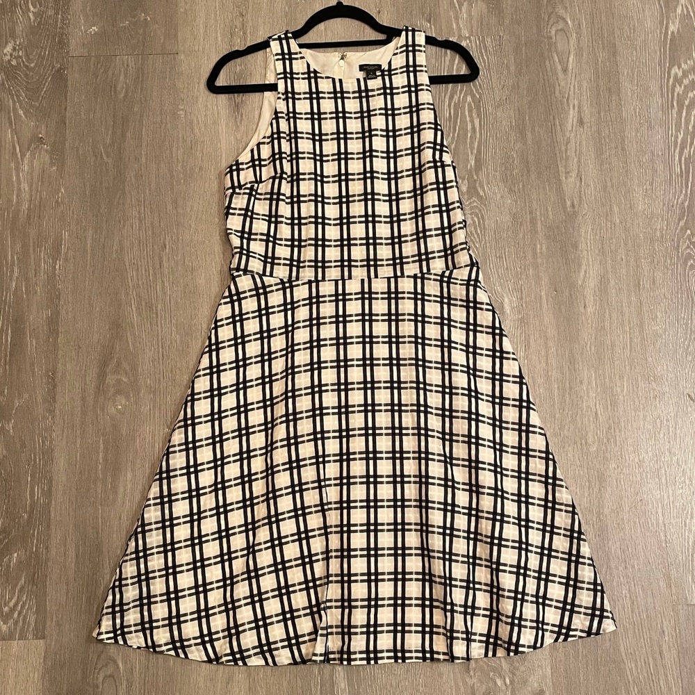 AT black and white plaid tank dress